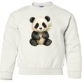 thumbnail image 2 of Inktastic Adorable Panda with Bamboo Illustration Youth Sweatshirt, 2 of 4