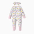 thumbnail image 3 of PatPat Baby Girl Pajamas Viscose from Bamboo 2-Way Zip Fold-Over Foot Cuffs Baby Sleepers, 3 of 11