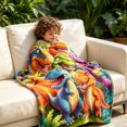 thumbnail image 6 of Bomd Dinosaur Blanket for Boys Girls, 3D Print Dinosaur Throw Blanket, Cute Smiling Dinosaurs HD Digital Print Flannel, Ultra Soft Lightweight All Season Toddler Blanket (59"x51.2"), 6 of 6