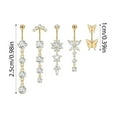 thumbnail image 3 of PONPRNGY 5PCS Belly Button Ring Stainless Steel Dangle Belly Rings Clicker Belly Piercing Navel Rings for Women, 3 of 6
