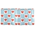 thumbnail image 7 of Yayeee Kitchen Curtains Tier Set of 2 Light Filtering 57"x36" Over Sink Window Panels, Light Blue Checkered Heart, 7 of 7