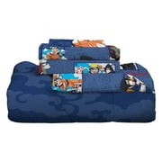 Naruto Kids 4 Piece Blue Reversible Comforter, Bed in a Bag, Twin