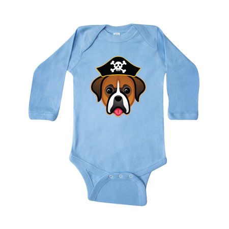 

Inktastic Boxer Dog Funny Pirate Gift Baby Boy or Baby Girl Long Sleeve Bodysuit