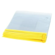 Unique Bargains Plastic Zip up Bag File A5 Paper Storage Organizer Folder Yellow 12pcs