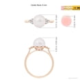 thumbnail image 4 of ANGARA Japanese Akoya Cultured Pearl Ring with Trio Diamonds in 14K Rose Gold for Women | June Birthstone, Birthday, Anniversary, Jewelry Gift for Women | Pearl Ring, 4 of 8