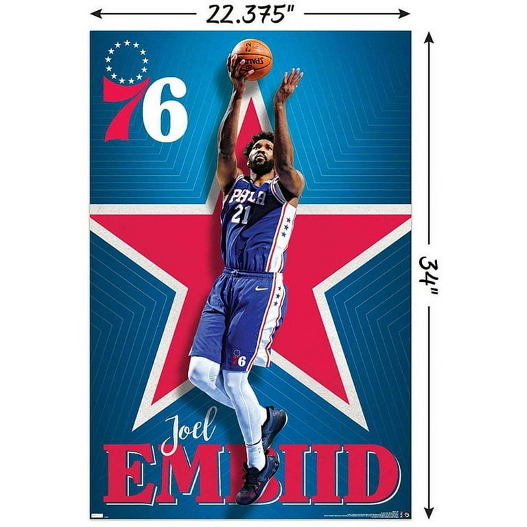 NBA Philadelphia 76ers Joel Embiid 20 Wall Poster, x 34