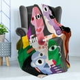 thumbnail image 4 of Art Soft Flannel Fleece Throw Blanket, Women with Emotions Modern Abstract Colorful Paintings Style Fun Shapes Design Print, Cozy Plush for Indoor and Outdoor Use, 60" x 80", Multicolor, by Ambesonne, 4 of 5