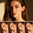thumbnail image 3 of Round Cut D Color VVS1 Clarity Moissanite Stud Earrings for Women/Men ,Hypoallergenic Titanium Earrings Stud for Sensitive Ear, 3 of 6