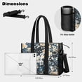 thumbnail image 2 of Teacher Tote Bag,Pioneer Flower Floral Print Pattern Teacher Utility Tote Bag,Large Work Tote Bags for Women with Multiple Pockets,Top Zipper Closure,13.8x10.6x6.7 Inch, 2 of 2