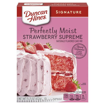 Duncan Hines Signature Perfectly Moist Strawberry Supreme Cake Mix, 15.25 oz