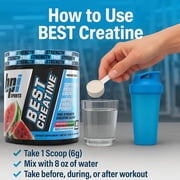 BPI Sports Best Creatine - Creatine Monohydrate, Himalayan Salt - Strength, Pump, Endurance, Muscle Growth, Muscle Definition - No Bloat - Watermelon Cooler - 50 servings - 10.58 Ounce