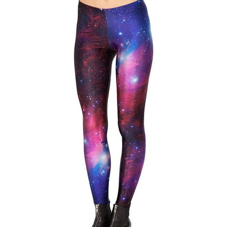 SAYFUT Womens Girls Kint Leggings Galaxy Star Printed Seamless Stretchy Workout Shapewear Tights Pants