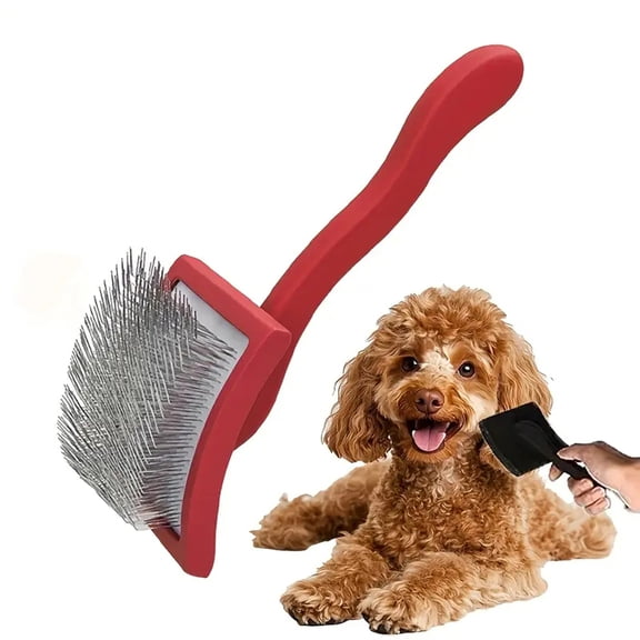 Hotpom Stainless Steel Dog Hair Brush, with Extra Long Pins to Effectively Remove Tangles, Knots and Mats Pet Grooming Supplies Grooming Tools