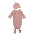 thumbnail image 1 of SUNSIOM Baby Ribbed Cloth Sleeping Bag, Solid Color Open Front Bunting with Cap, 1 of 6