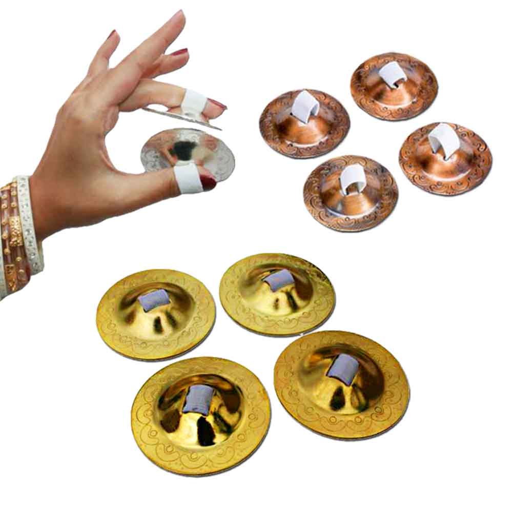 Belly Dance Finger Zills 2 Pair 4pcs Accessories Elastic Finger Loops