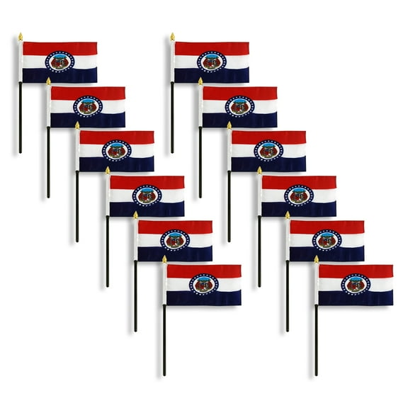 Online Stores Printed Polyester Missouri Flag 4in x 6in - 12 PK