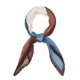 thumbnail image 1 of INSPIRE CHIC Women's Chic Pleated Contrast Color Rhombus Neck Scarf Neckerchief Caramel, 1 of 5