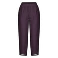 thumbnail image 3 of Erwazi Women Wide Leg Pants Comfy Solid Color Casual Loose Elastic Waist Lounge Pants with Pockets, 3 of 4