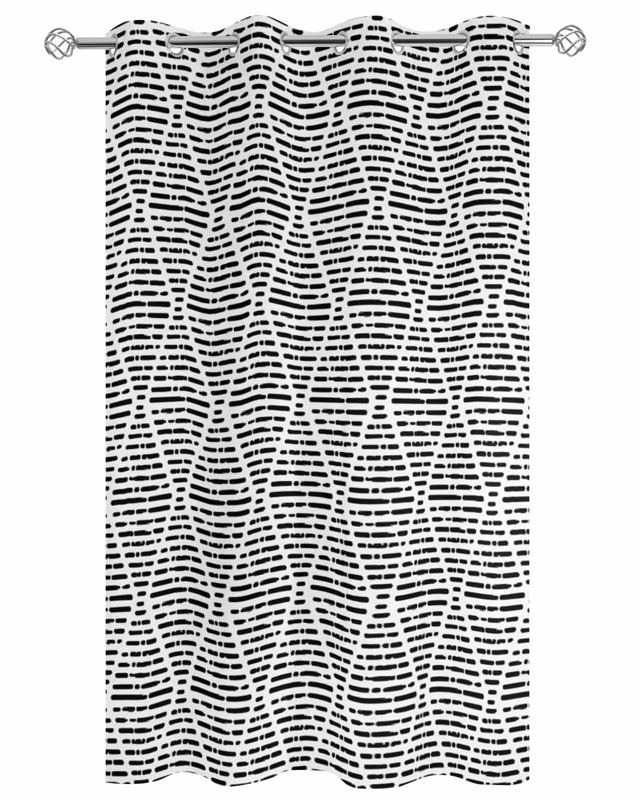 Black White Outdoor Curtains for Patio, Modern Abstract Art Farmhouse Privacy Drapes Grommet Waterproof Outside Curtains for Porch/Cabana/Balcony 54"x 108", 1 Panel