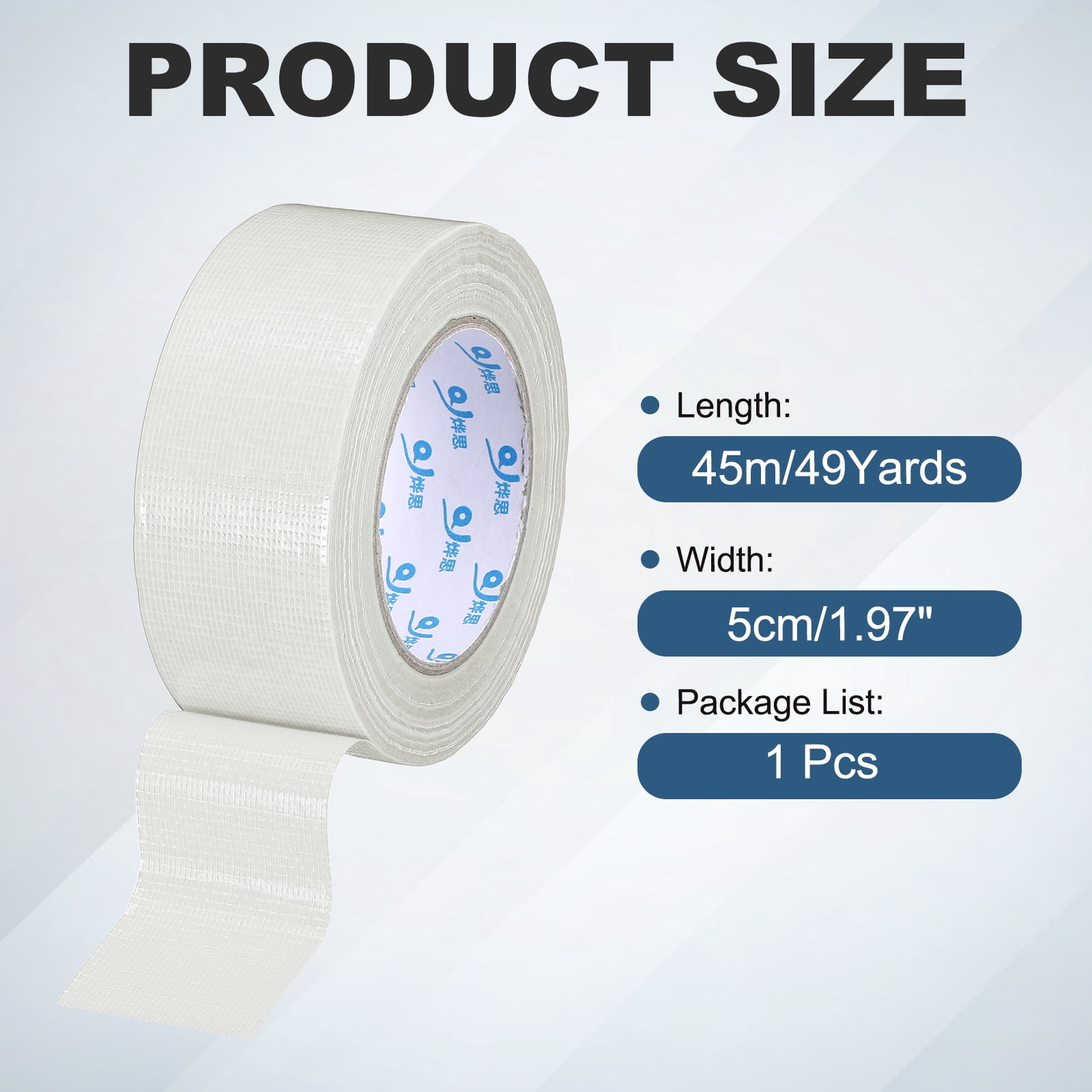 Uxcell Duct Tape (1.97 Inch x 49 Yards, White) Heavy Duty Industrial Duct Tape Easy Use Strong Adhesive No Residue, for Repairs Crafts Projects Home Improvement