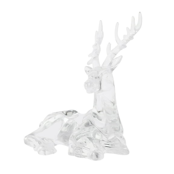 AURARMLET Transparent Acrylic Reindeer Statue Handpolished Christmas Table Centerpiece Decorative Ornament