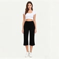 thumbnail image 6 of Guluxicc Womens Workout Capri Pants Drawstring Elastic Waist Athletic Pants with Side Pockets Solid Color Casual Outdoor Pants, 6 of 9