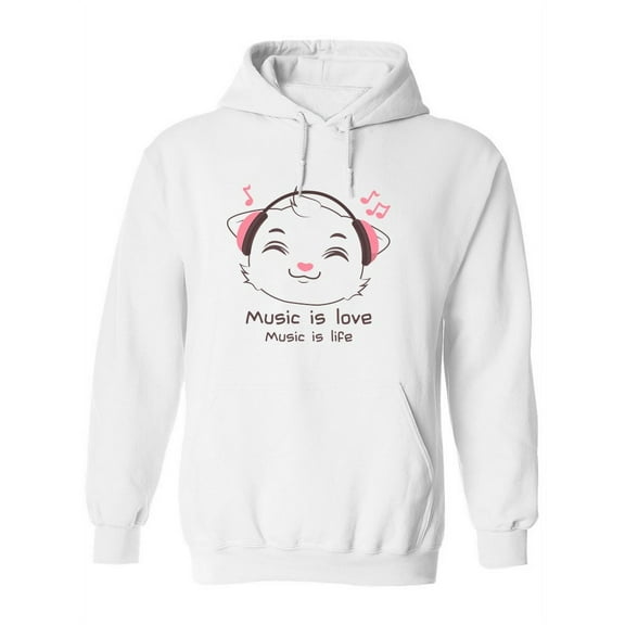 Music Is Love, Music Is Life Hoodie Women -Image by Shutterstock, Female Small