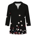 thumbnail image 5 of Jsaierl 3/4 Sleeve Tops for Women Summer V Neck Shirts Trendy Print Petite Blouses Classic Elegant Tunic Top S-2XL, 5 of 7