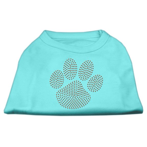 Pet Dog Cat Shirt Rhinestone, "Orange Paw"