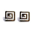 thumbnail image 1 of Sterling Silver Rhodium Plated Ancient Greek Key Stud Earrings, 5 x 5mm, 1 of 2