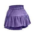 thumbnail image 5 of MIXUE Skirts For Women Summer Solid Color High Waist Stylish Sexy Drawstring Culottes Casual Mini Tennis Skirt Holiday Wear,Purple,XL, 5 of 5