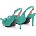 thumbnail image 6 of Women's Sexy Slingbacks Bow Stiletto Heels Closed Pointed Toe Pumps Bead Buckle Strap High Heels Dress Shoes, 6 of 12
