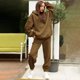 thumbnail image 2 of Gibobby Conjunto de sudadera para mujer Conjunto de sudadera y pantalones con capucha de moda de estilo de color sólido para mujer Traje de 2 piezas(Café,M), 2 of 4