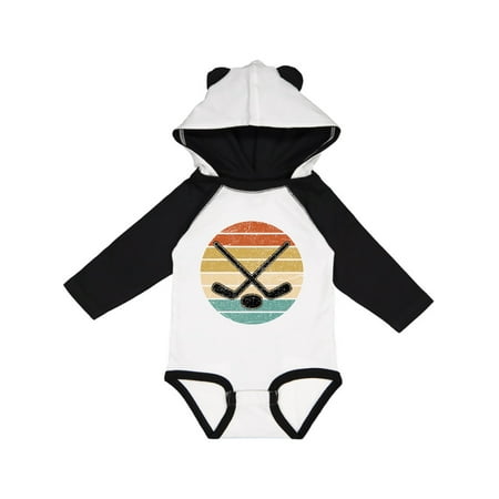 

Inktastic Hockey Retro Sunset Gift Baby Boy Long Sleeve Bodysuit
