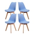 thumbnail image 1 of Sillas Tulip Tipo Eames Modernas Minimalistas Estructura de las Sillas en Madera con Asiento Acolchado Set de 4 Piezas Mirel Tulip Azules Mirel Tulip, 1 of 5