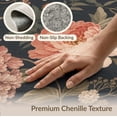thumbnail image 6 of ODIKA 3'x5' Pink Coral Blush Enchanted Floral Symphony Washable Throw Rug Elegant Night Garden with Lush Botanical Motifs Stain Resistant, Low Profile, Non-Slip for Entryway, Kitchen, Mudroom, 6 of 7