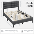 thumbnail image 5 of Renwick  Full Size Upholstered Platform Bed with Square Tufted Headboard, Dark Gray, 5 of 7