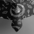 thumbnail image 5 of Black White Gothic Cat Skull Key Pattern Square Tablecloth,Waterproof Square Table Cover,Wipeable Spillproof Washable Table Cover for Home Kitchen Party Decor 42"X42"(107x107cm), 5 of 6