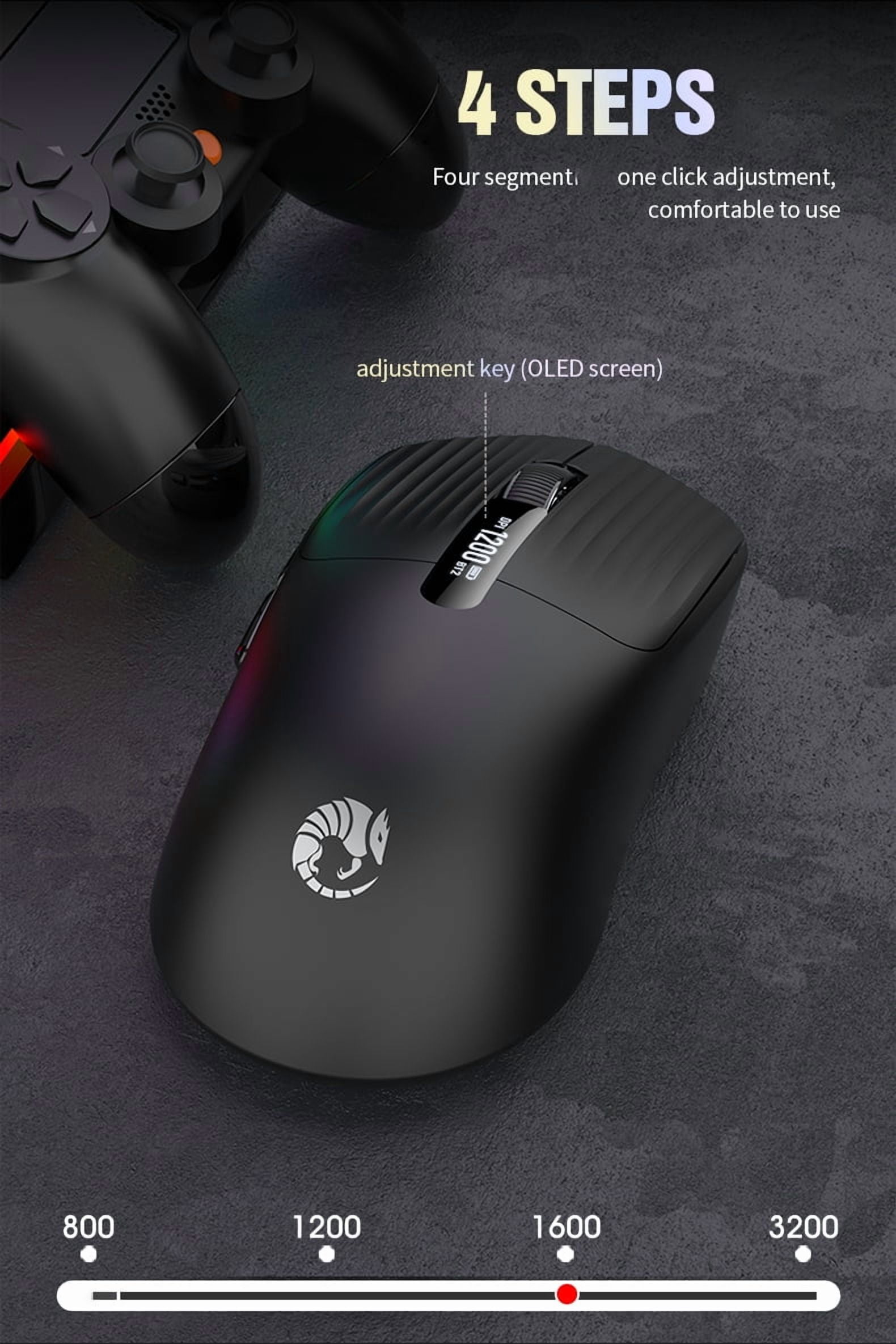Wireless mouse, 2,4G dual-mode wireless, optical motion detection, right hand, USB C-type charging, rechargeable lithium battery, wireless mouse for office and home computers