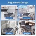 thumbnail image 5 of Memory Foam Seat Cushion for Office Chair, Ergonomic Office Chair Seat Cushion Butt Pillow Pressure Relief Pad with Washable Cover, Coccyx Cushion for Sciatica, Hip, Tailbone Pain Relief, Gray, 5 of 7