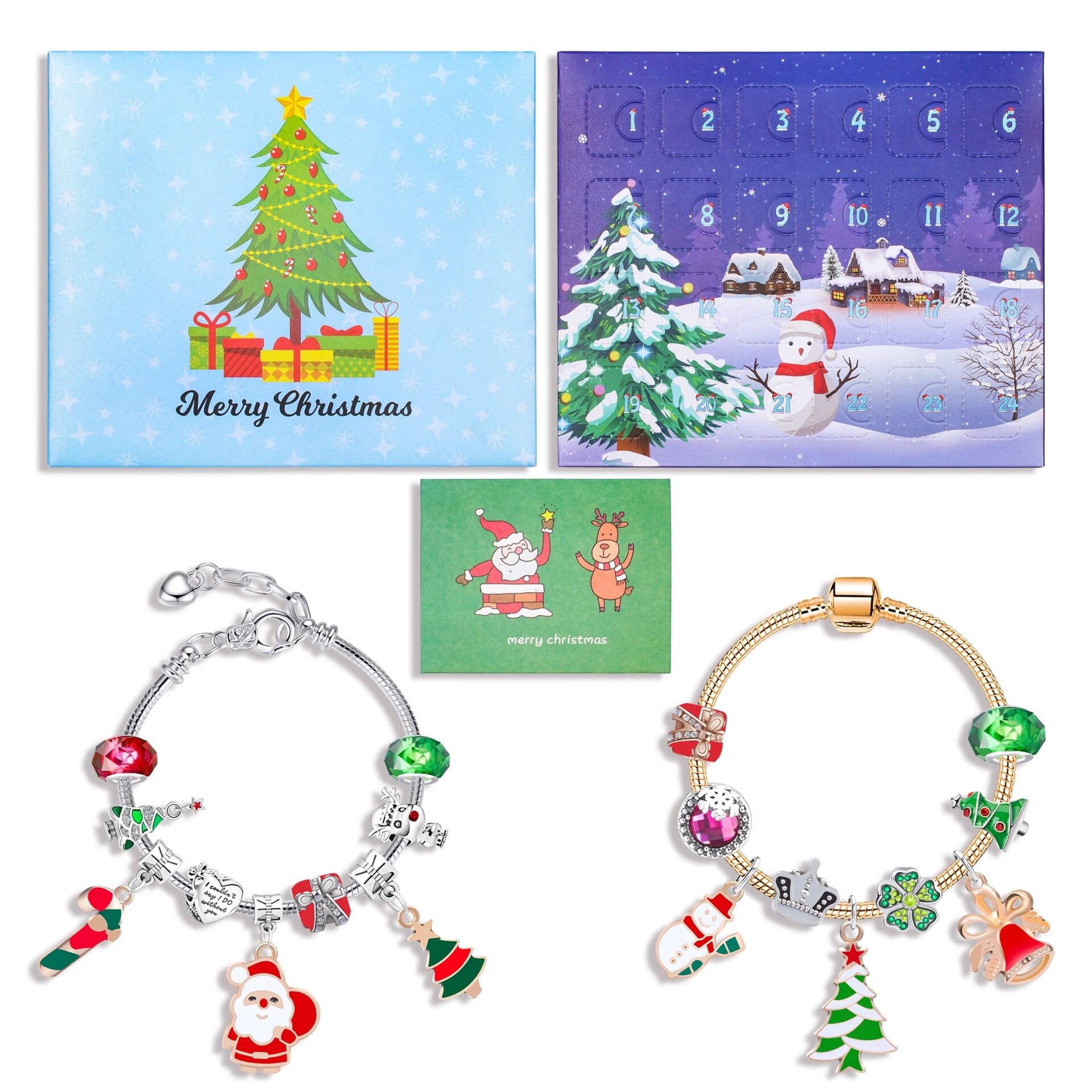 Sonernt Christmas Advent Calendar 2023 for Girls Charm Bracelets Making Kit for Kids Christmas Countdown Calendars