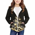 thumbnail image 2 of YUNAFFT Girls & Boys Christmas Print Hooded Sweatshirt with Zipper Pockets Casual Sporty Jacket 4-12Y, 2 of 6