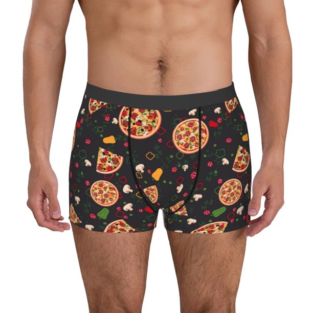 Fotbe Pizzas Mushrooms Calzoncillos Tipo Boxer con Bolsa de Soporte Total para Hombre, X-Temp Fresco, Transpirable y de Secado Rápido-Medium