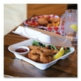 thumbnail image 5 of Eco-Products EP-HC93NFA Vanguard 9 in. x 9 in. x 3 in. 3-Compartment Renewable and Compostable Sugarcane Clamshells - White (200/Carton), 5 of 8