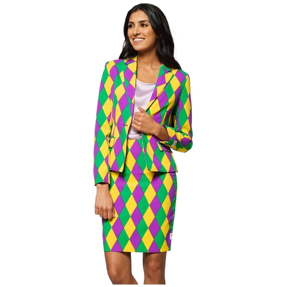 OppoSuits Women's Harlequeen Mardi Gras Suit