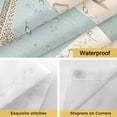 thumbnail image 4 of No Hook Shower Curtain with Snap in Liner, Tropical Beach Shell Coral Butterfly Waterproof Bath Curtain Double Layers with See Through Top Window, Summer Ocean Bird Hotel Shower Curtains 72x84in, 4 of 9