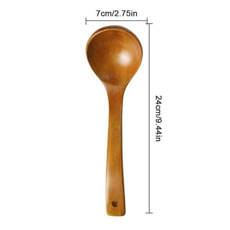 

1PC Wooden Large Soup Scoops Long Handle Cooking Scoop Wood Ramen Rice Spoon Soup Ladle Catering Tableware Kitchen Tools