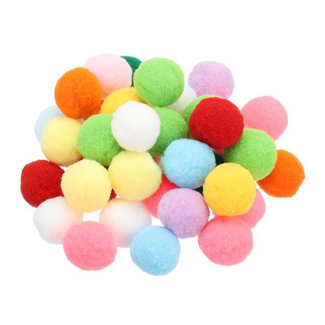 Uxcell 40Pcs 1.2inch High Elastic Pom Poms for Crafts, Multicolored