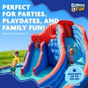 Sunny & Fun Fun Water Slide Park with Blowup Pool & Pump for Kids Water Play