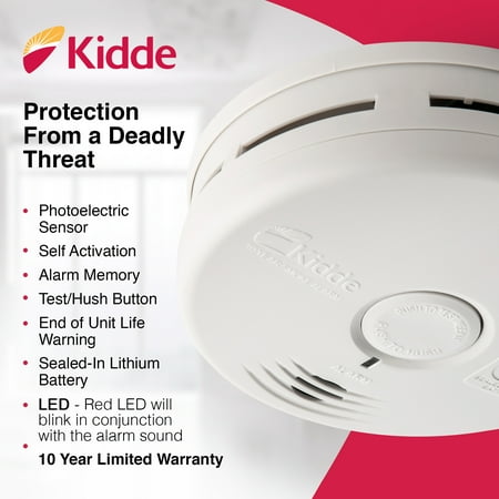 Kidde Worry-Free 10-Year Living Area Smoke Alarm P3010L